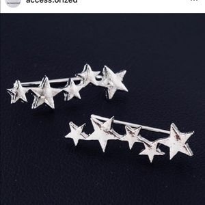 Climbing earrings gold and silver